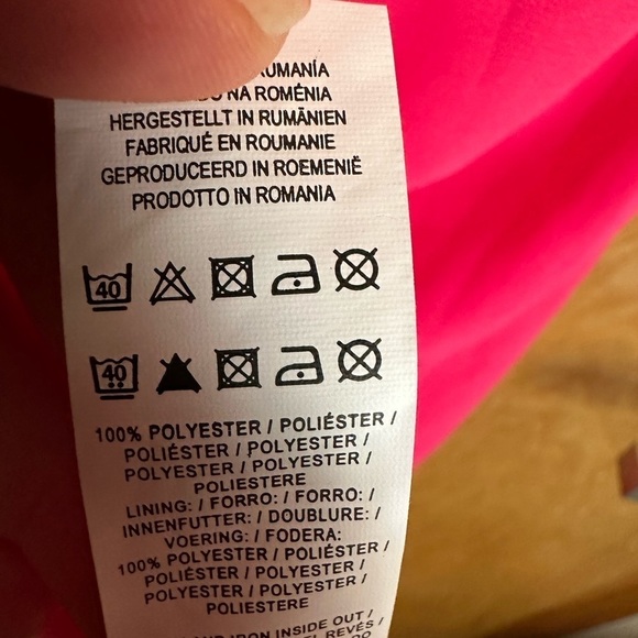 - Pink Fuchisa dress primark new size 14 ruffle sleeve detail summer occasion - Picture 8 of 9